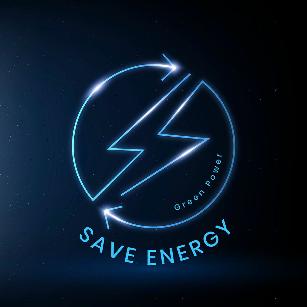 Save energy Instagram post template, editable environment logo design