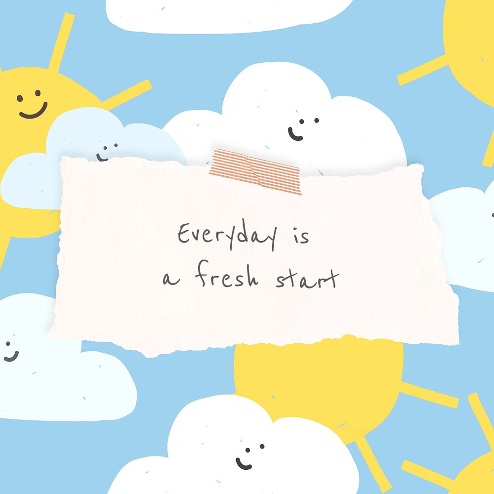 Inspirational quote Instagram post template, editable weather doodle design