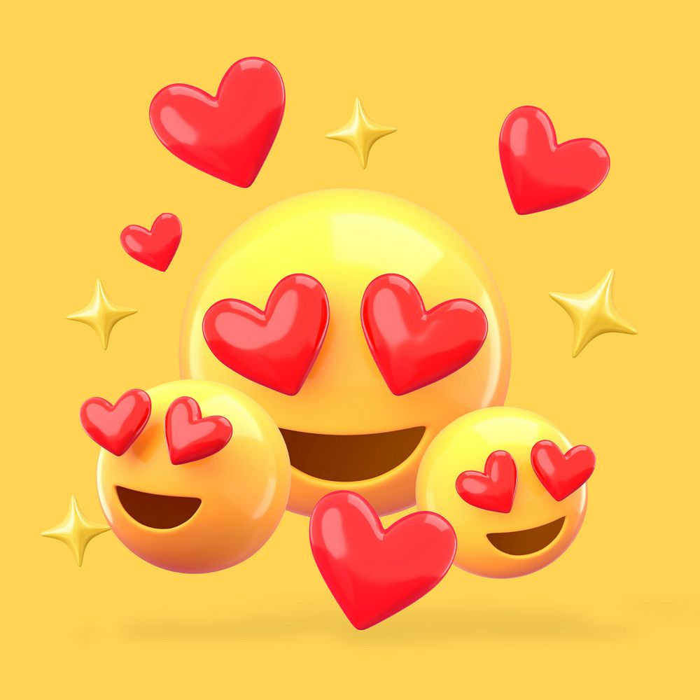 Heart eyes emoticons, Valentine's Day celebration