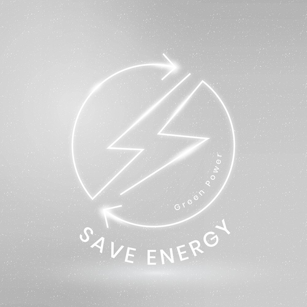 Save energy Instagram post template, editable environment logo design