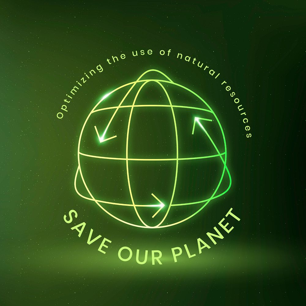 Save planet Instagram post template, editable environment logo design