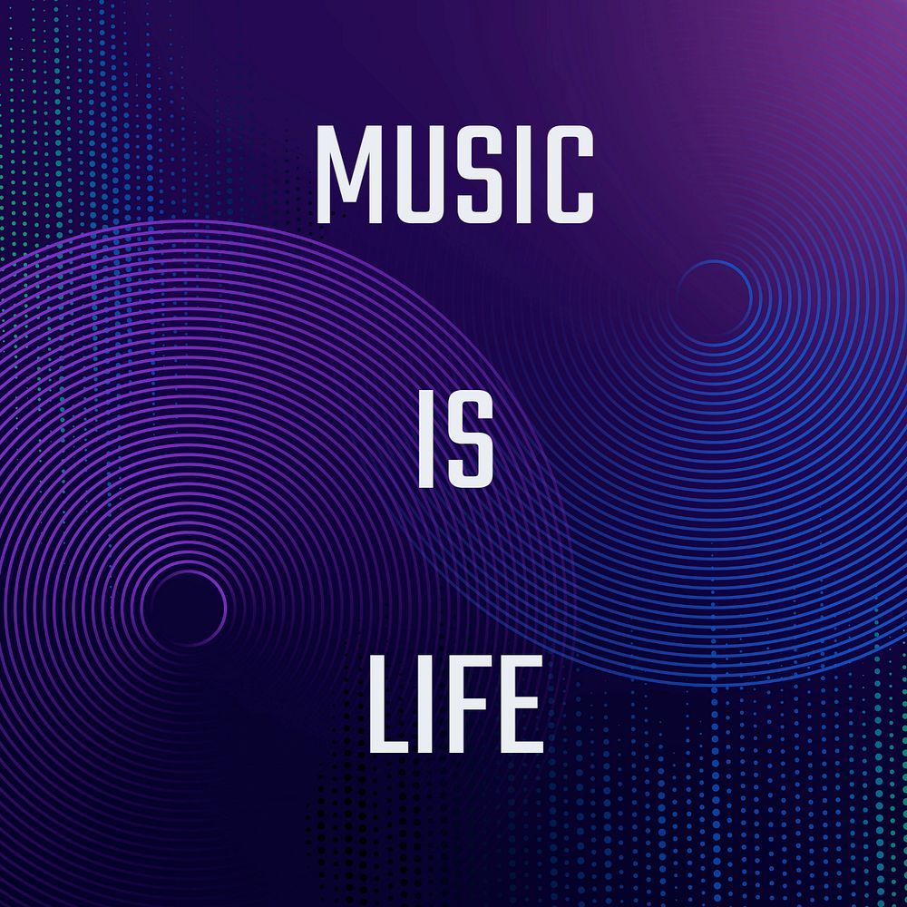 Sound wave Instagram post template, editable music quote design