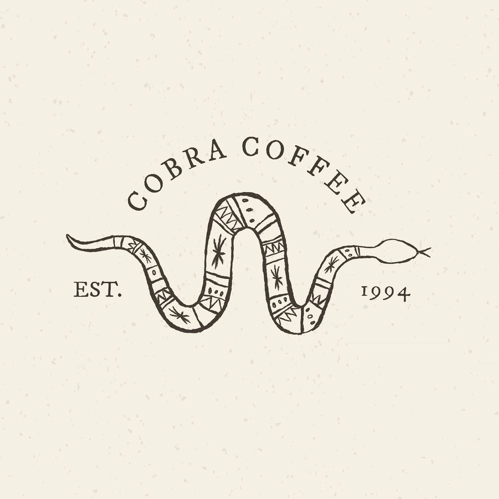 Vintage coffee shop logo template, editable design 