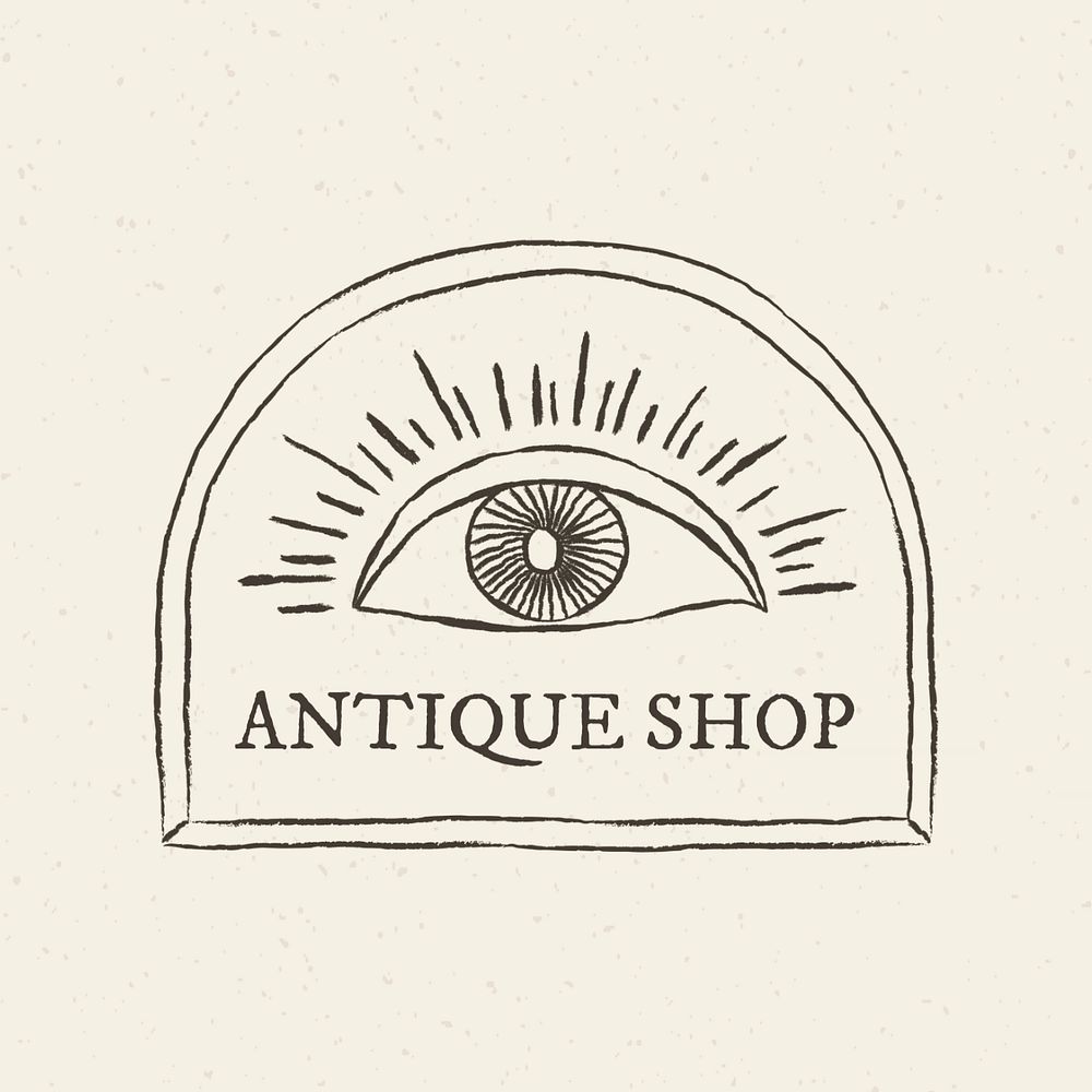 Antique shop logo template, editable design 