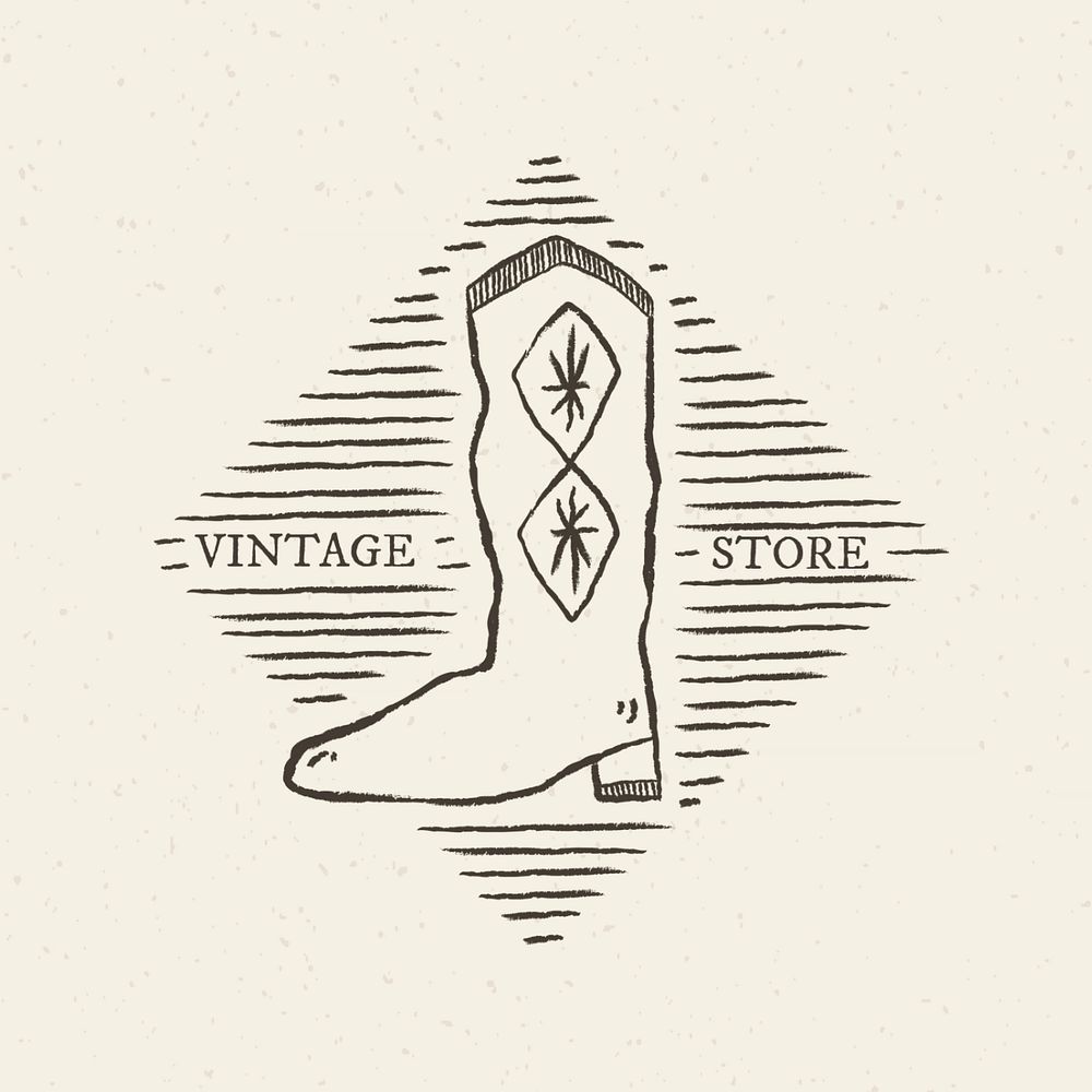 Cowboy fashion logo template, editable design 