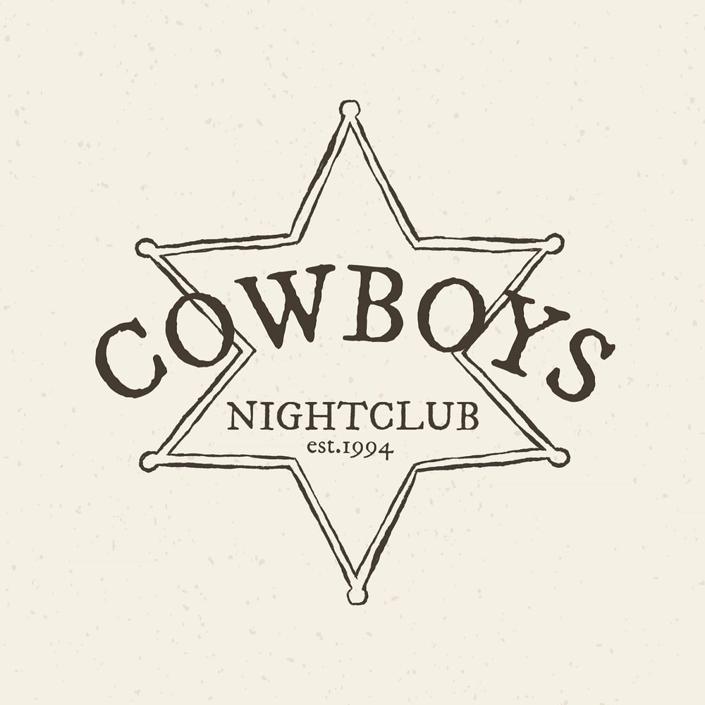 Vintage sheriff badge logo template, editable design 