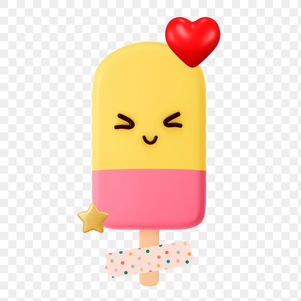 Cute ice-cream collage element, colorful design