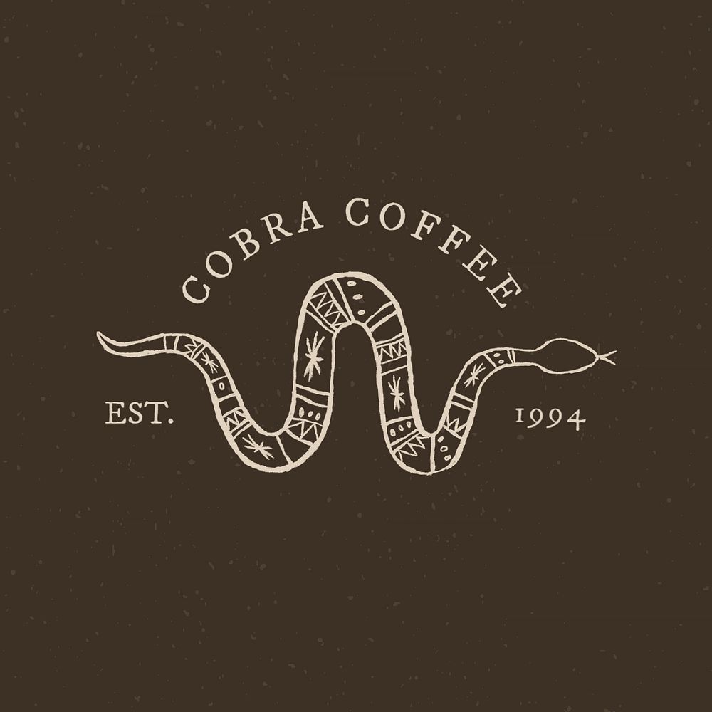 Retro coffee shop logo template, editable design 