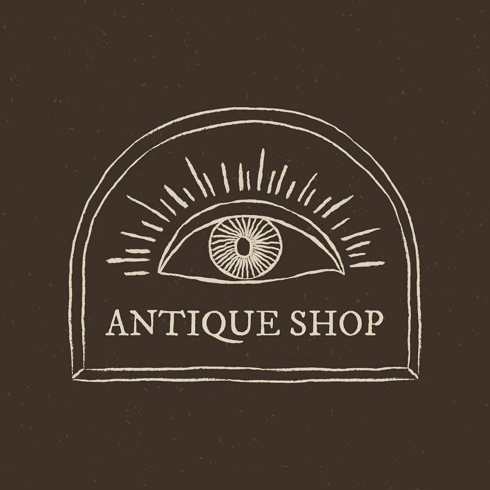 Antique shop logo template, editable design 