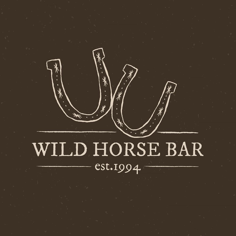 Retro bar logo template, editable design 