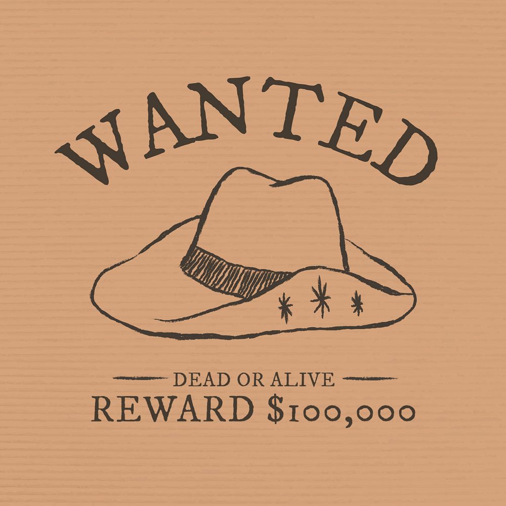 Vintage wanted Instagram post template, editable design 