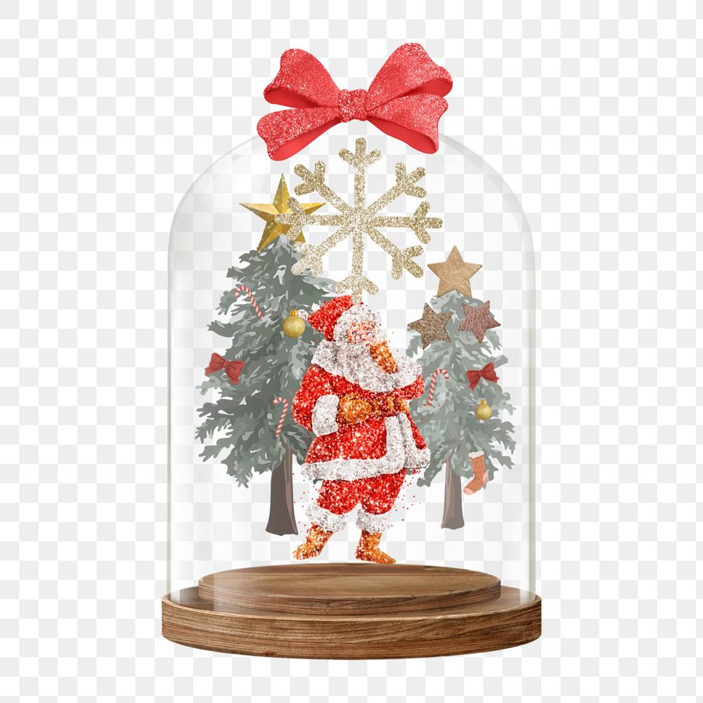 Santa snow globe sticker, Christmas design