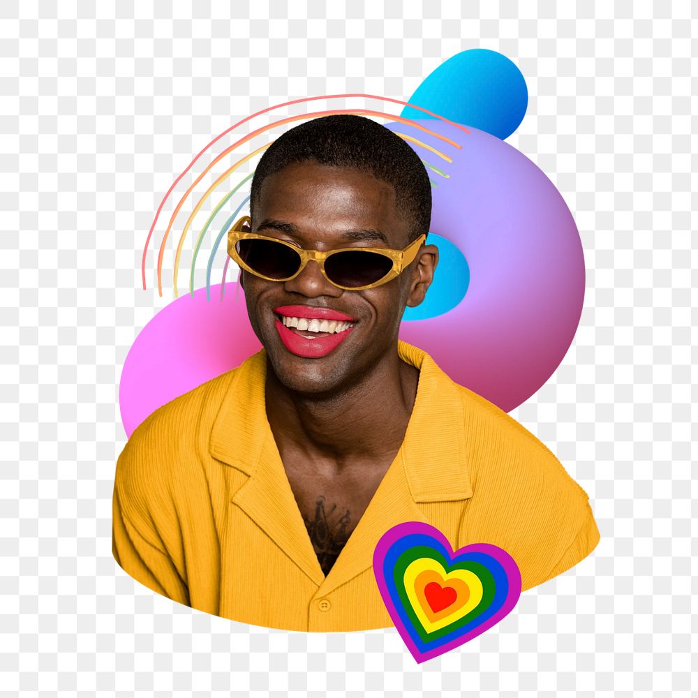 Pride month collage element, African American man design