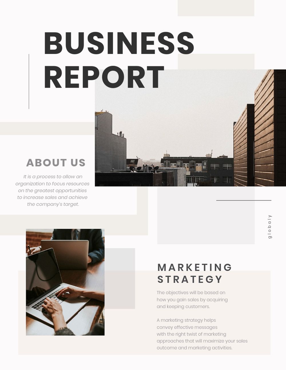  Business report editable flyer template, corporate design 