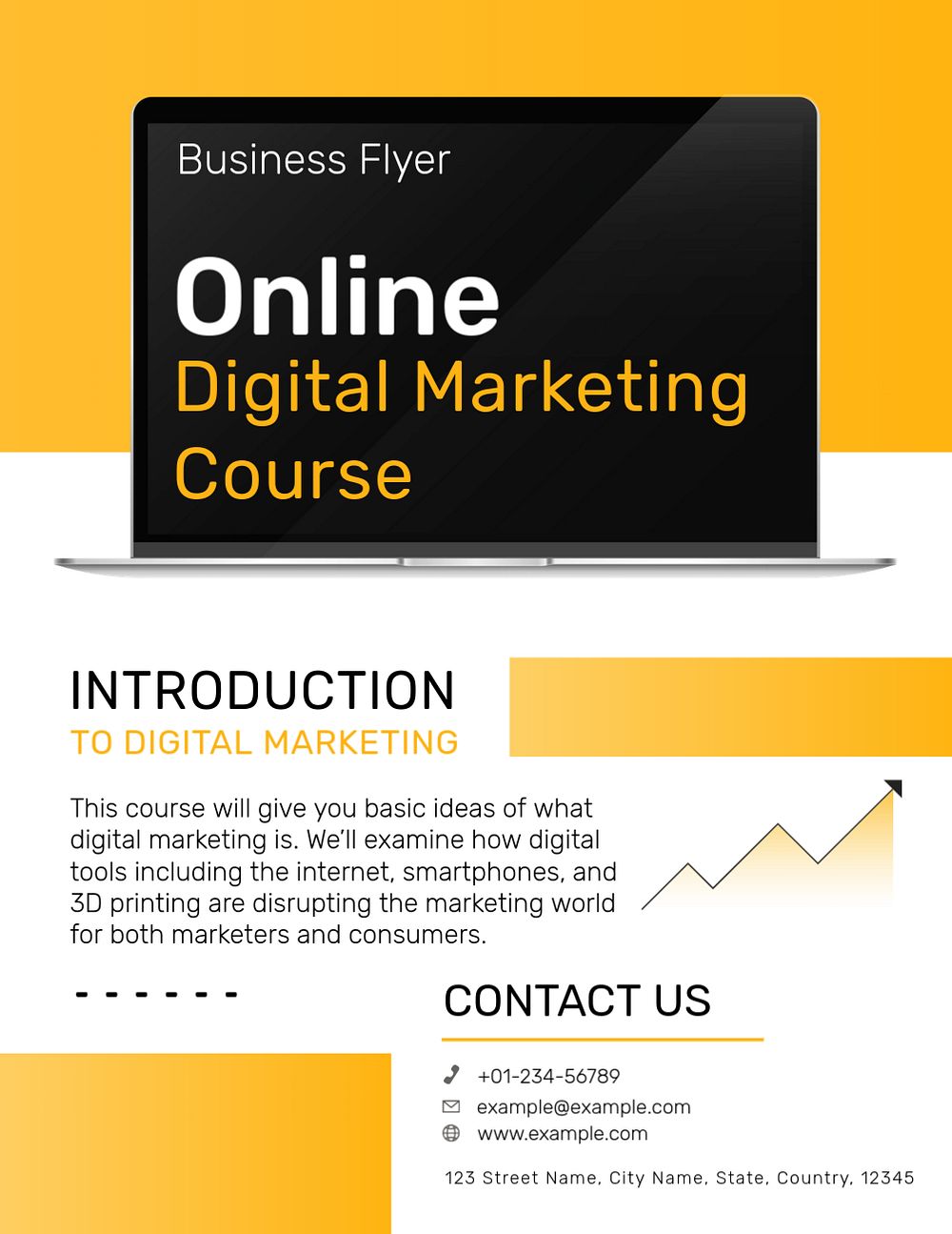 Yellow modern business flyer template, editable design