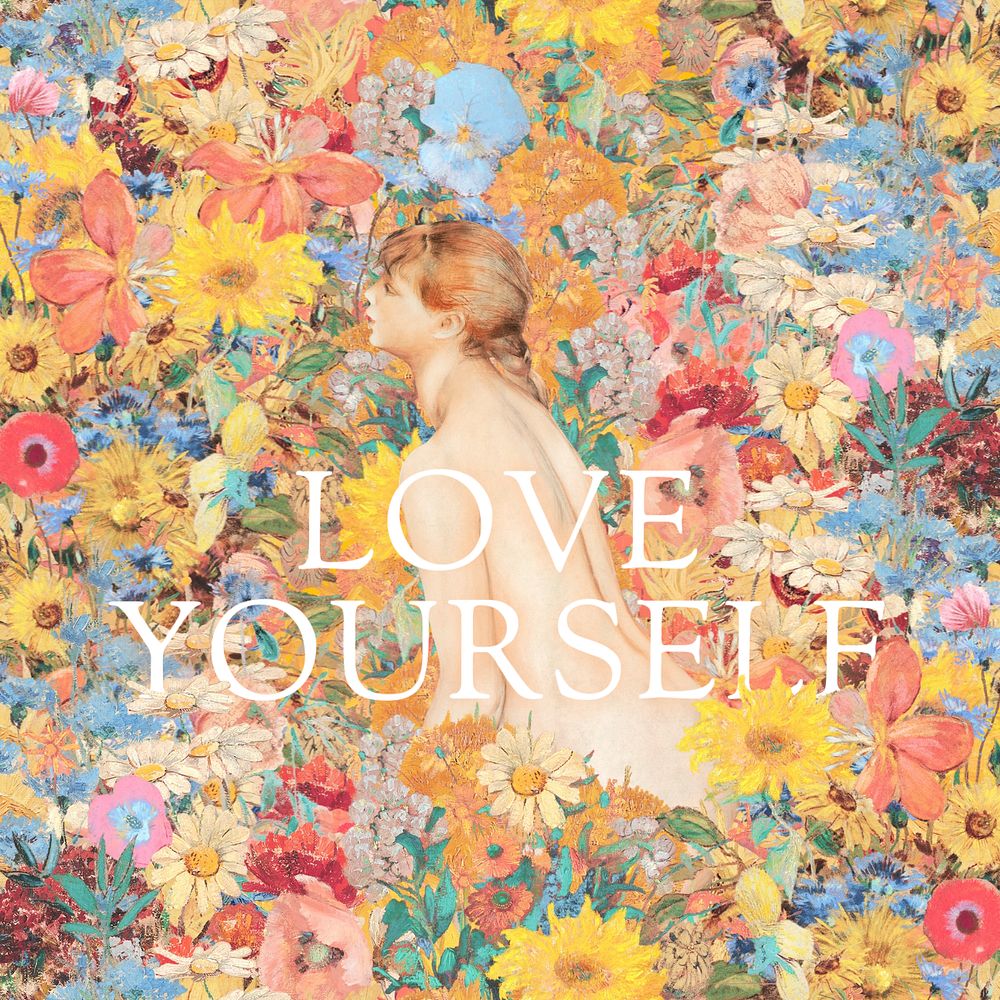 Love yourself Instagram post template, editable design