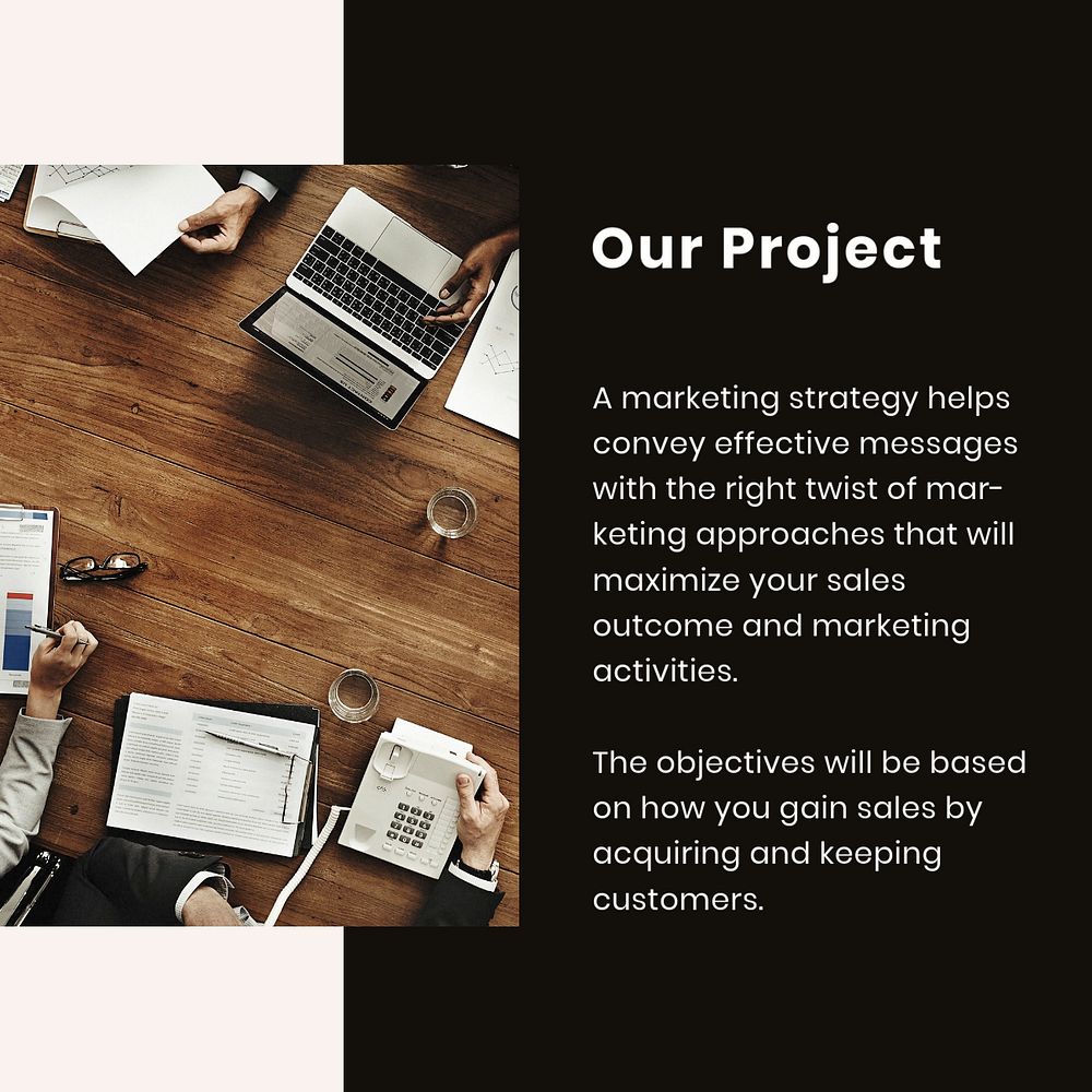 Business project Instagram post template, editable design