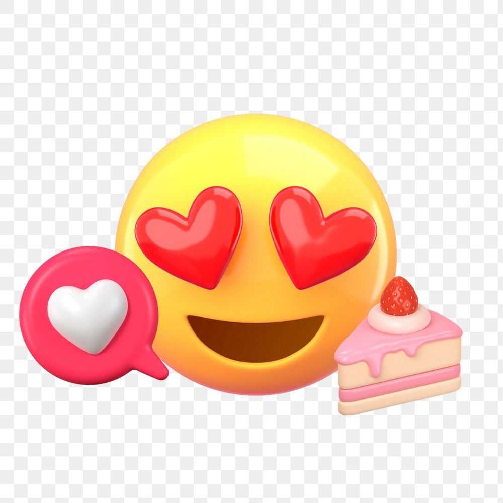 Dessert lover emoticon 3D sticker