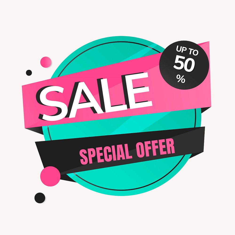 Sale discount green badge sticker, editable design