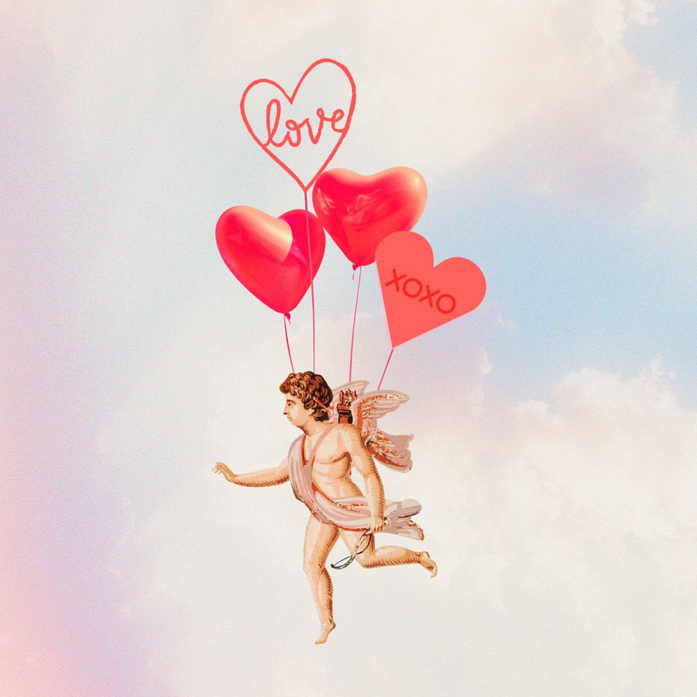 Aesthetic love cupid background, Valentine's day design