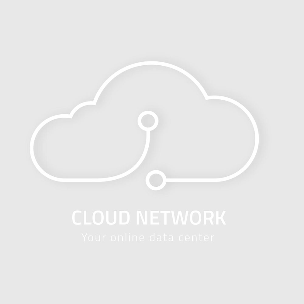 Minimal cloud network logo template, editable digital design