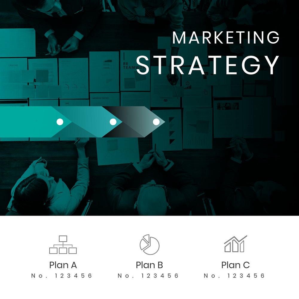 Marketing strategy  Instagram post template, editable design