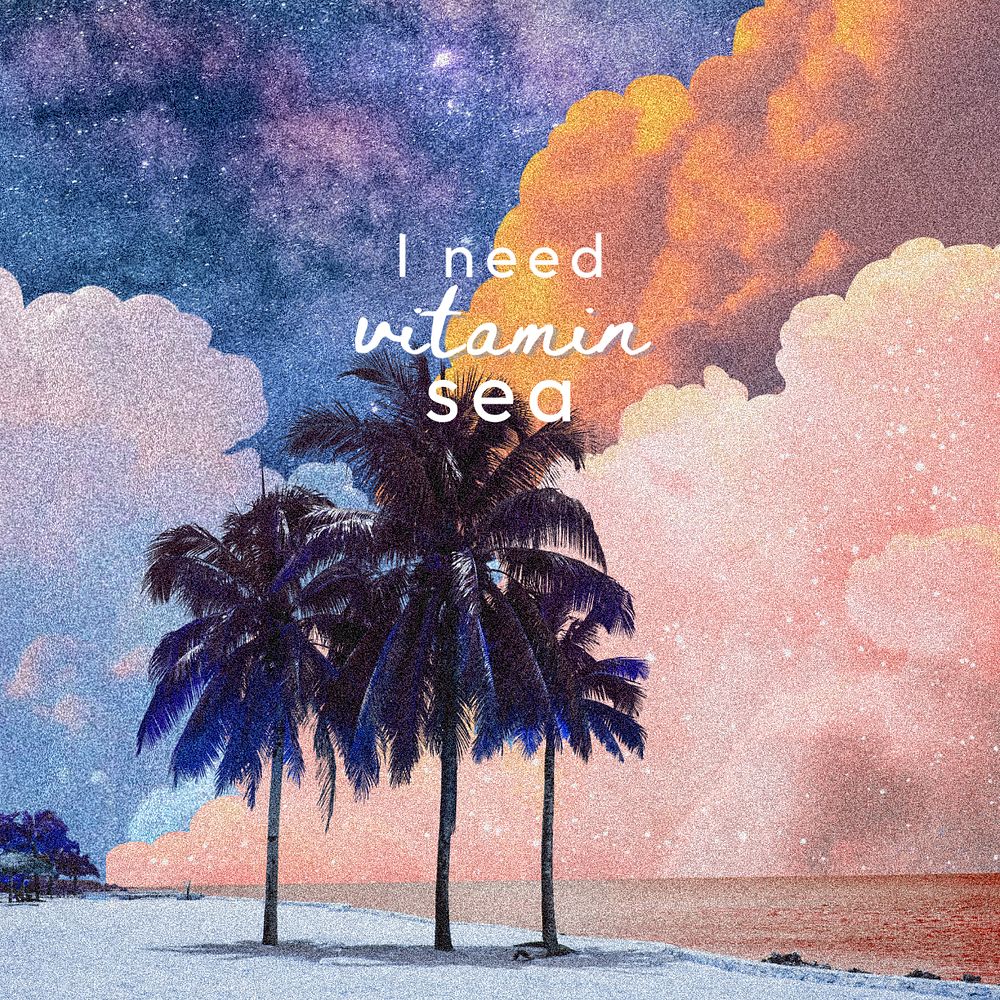 Vitamin sea Instagram post template, editable design