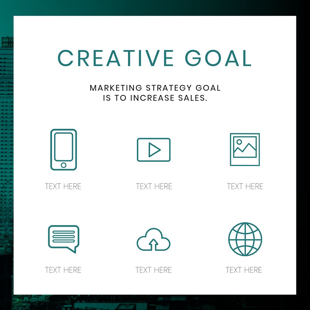 Business goal Instagram post template, editable design