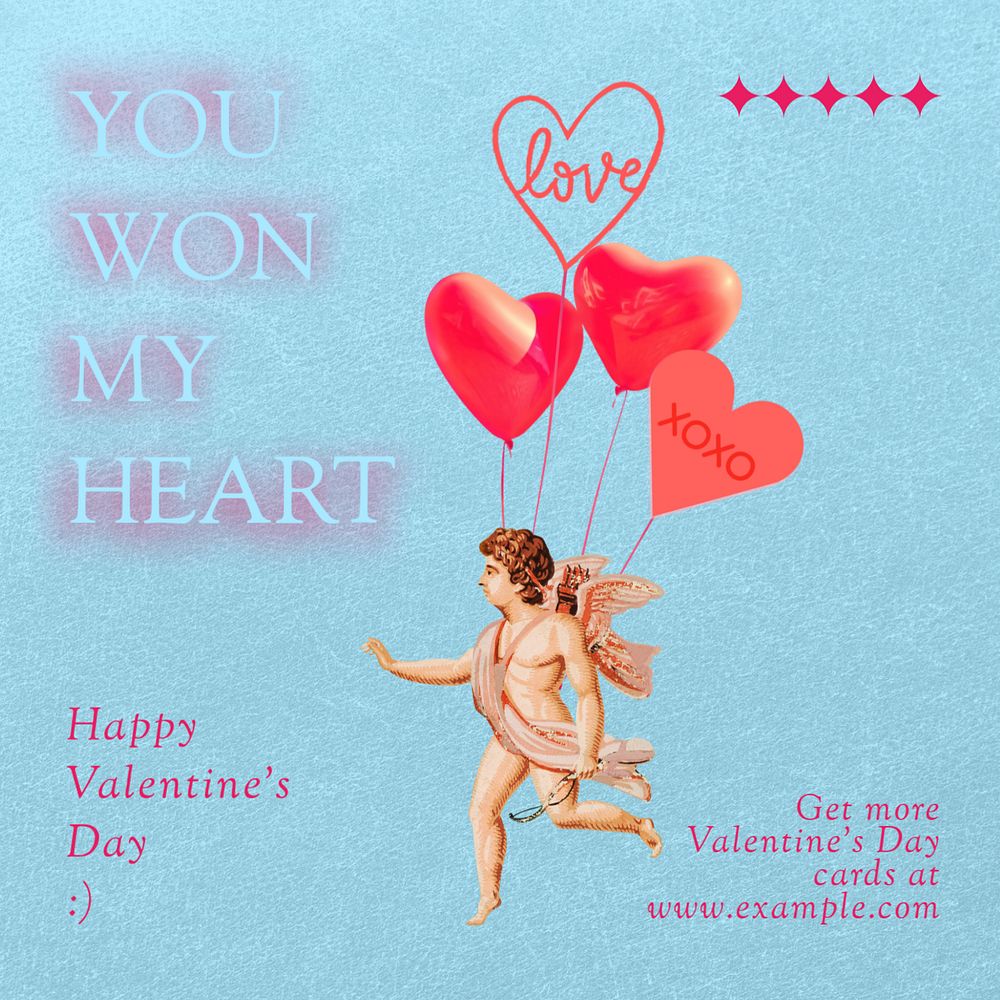 Valentine's cupid Instagram post template, editable design