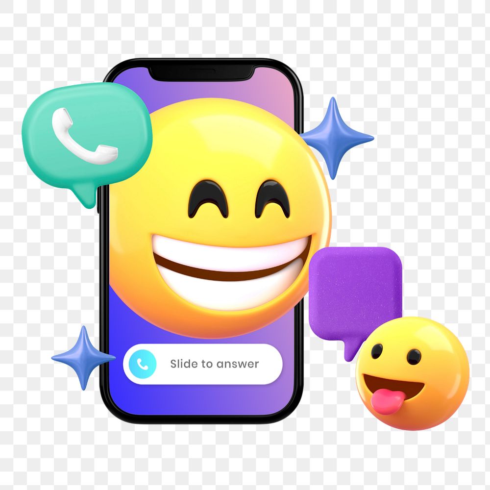 Happy emoticons video call on the phone, editable design