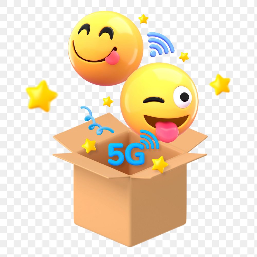 5G network emoticon 3D sticker