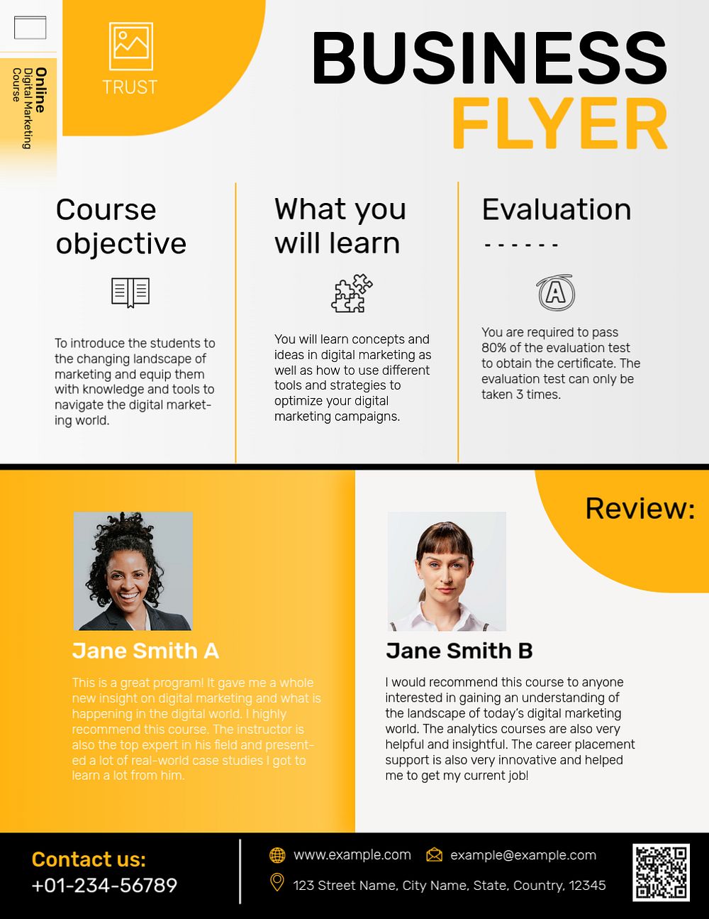 Yellow modern business flyer template, editable design