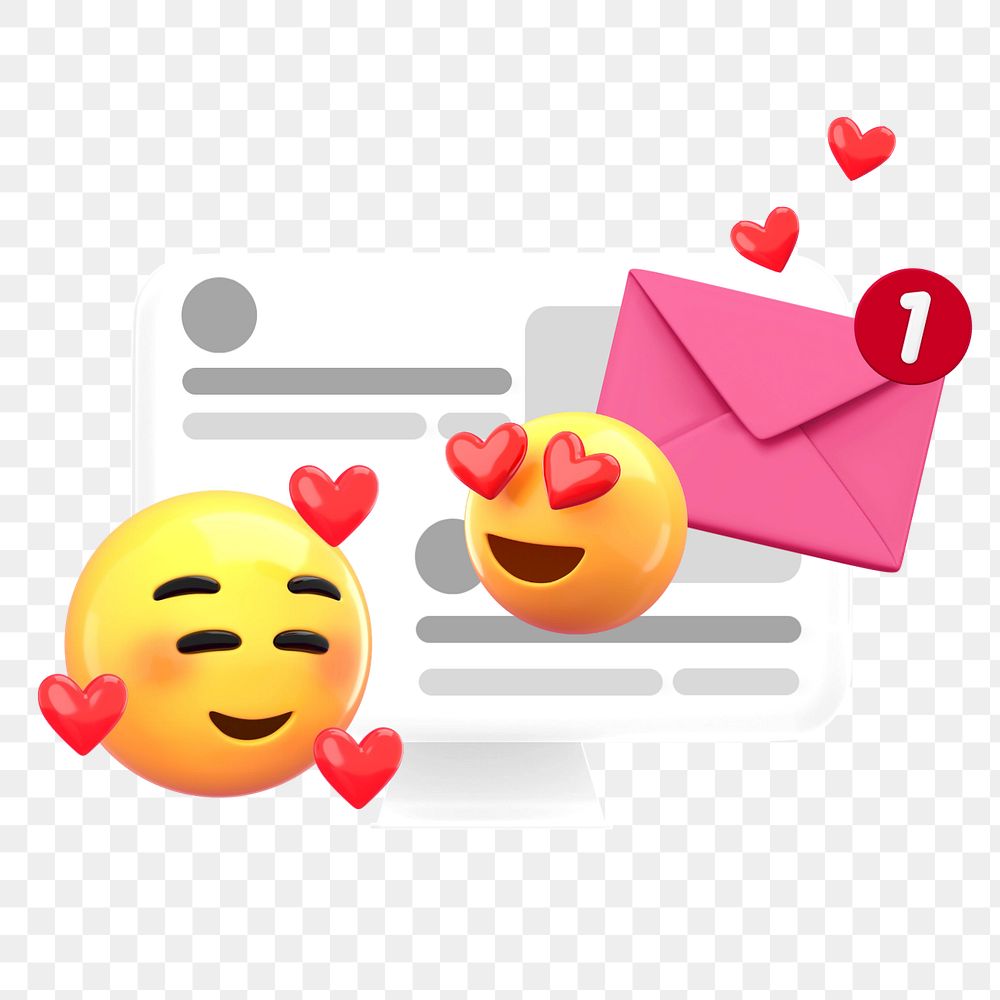 Online dating  emoticon 3D sticker