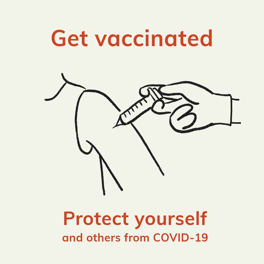 Get vaccinated Facebook post template, COVID-19 editable text