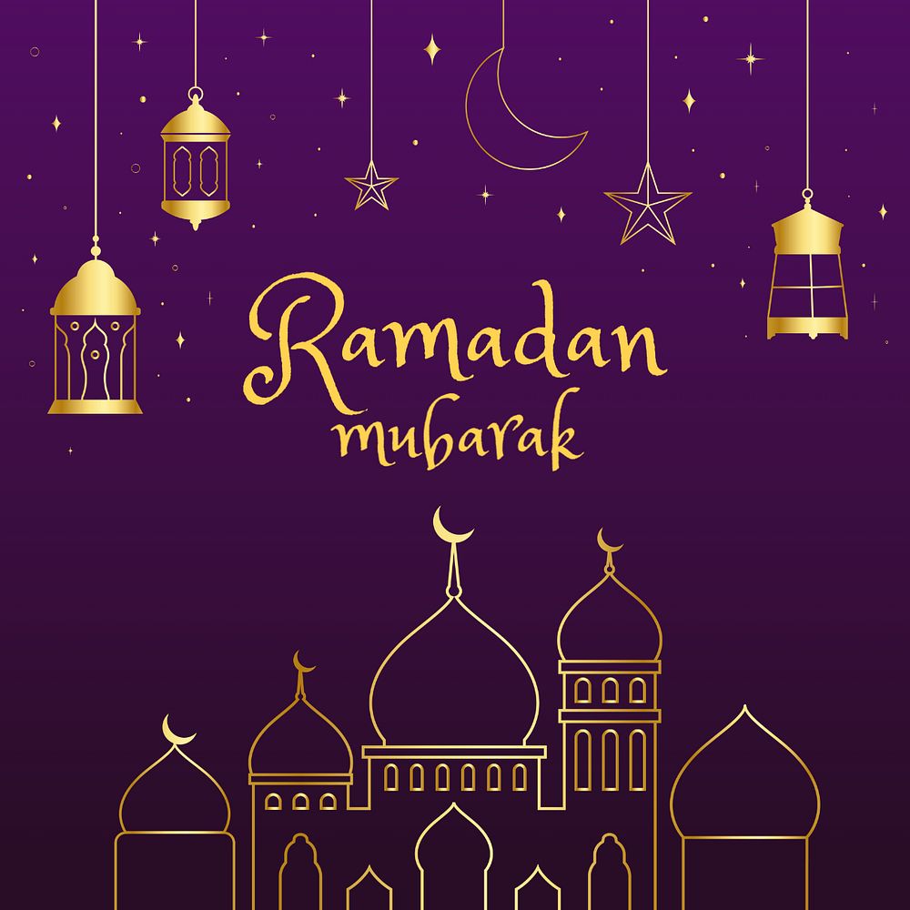 Ramadan mubarak Instagram post template, editable design for social media