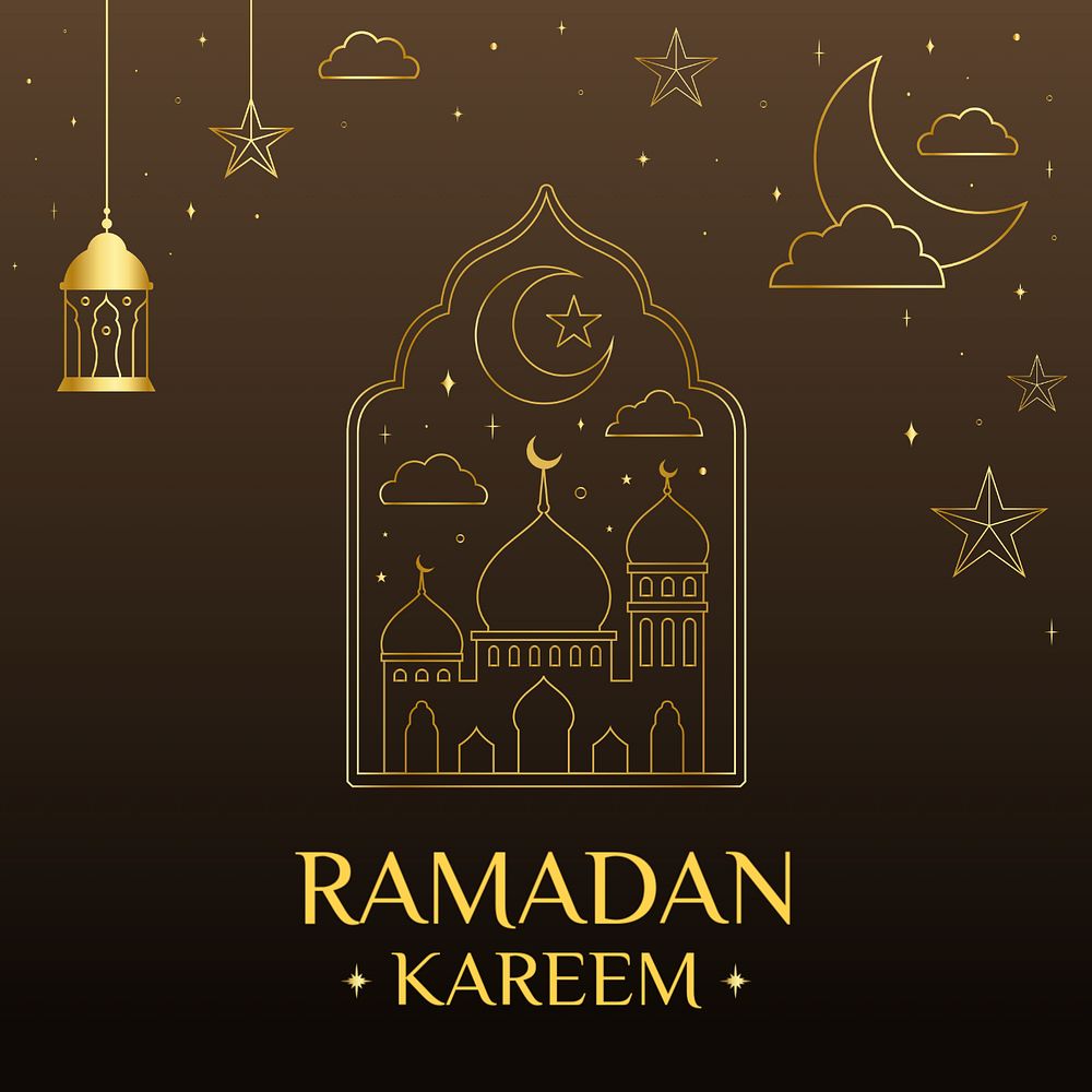 Ramadan kareem Instagram post template, editable design for social media