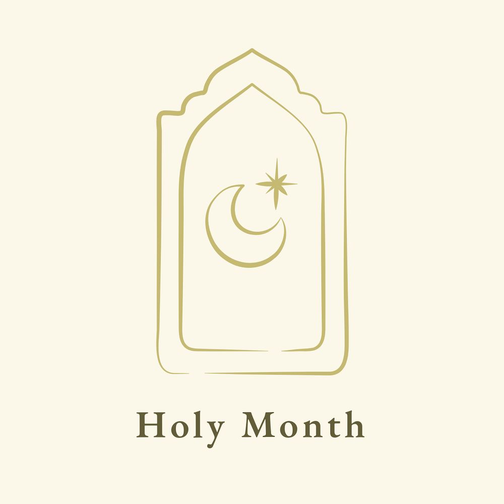 Holy month logo template, editable Islamic design