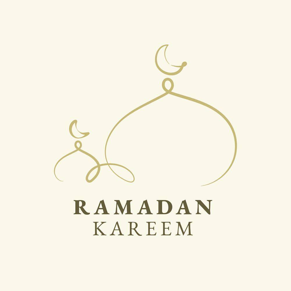 Ramadan kareem logo template, editable Islamic design