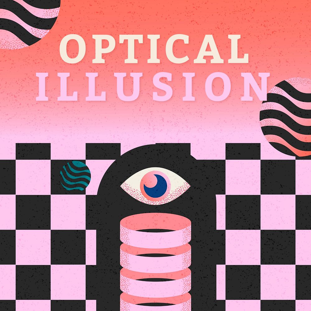 Optical illusion Instagram post template, psychedelic design