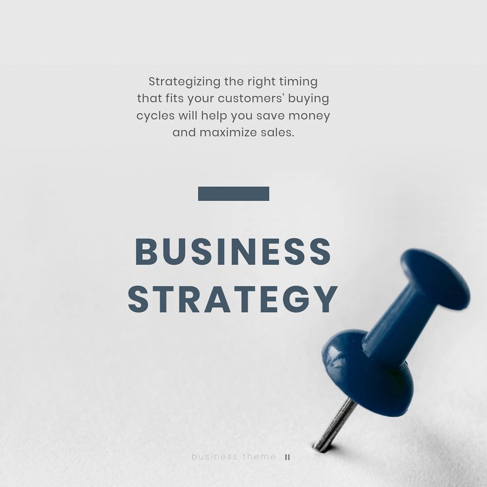 Business strategy  Facebook post template, editable text