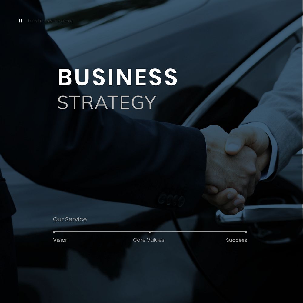 Business strategy  Facebook post template, editable text