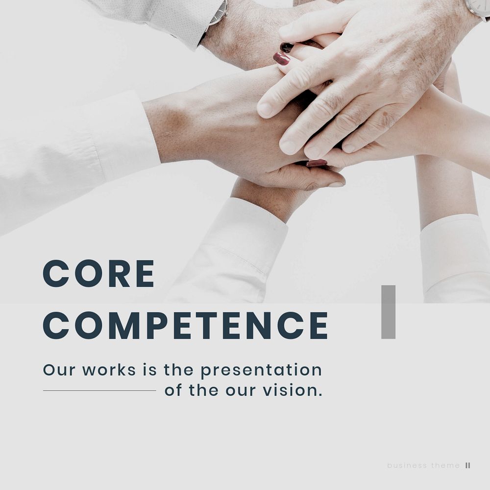 Business core competence  Facebook post template, editable text