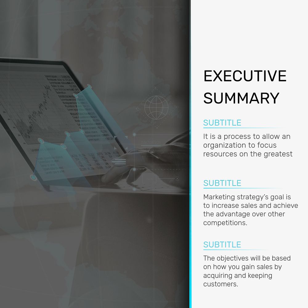 Executive summary Instagram post template, editable design