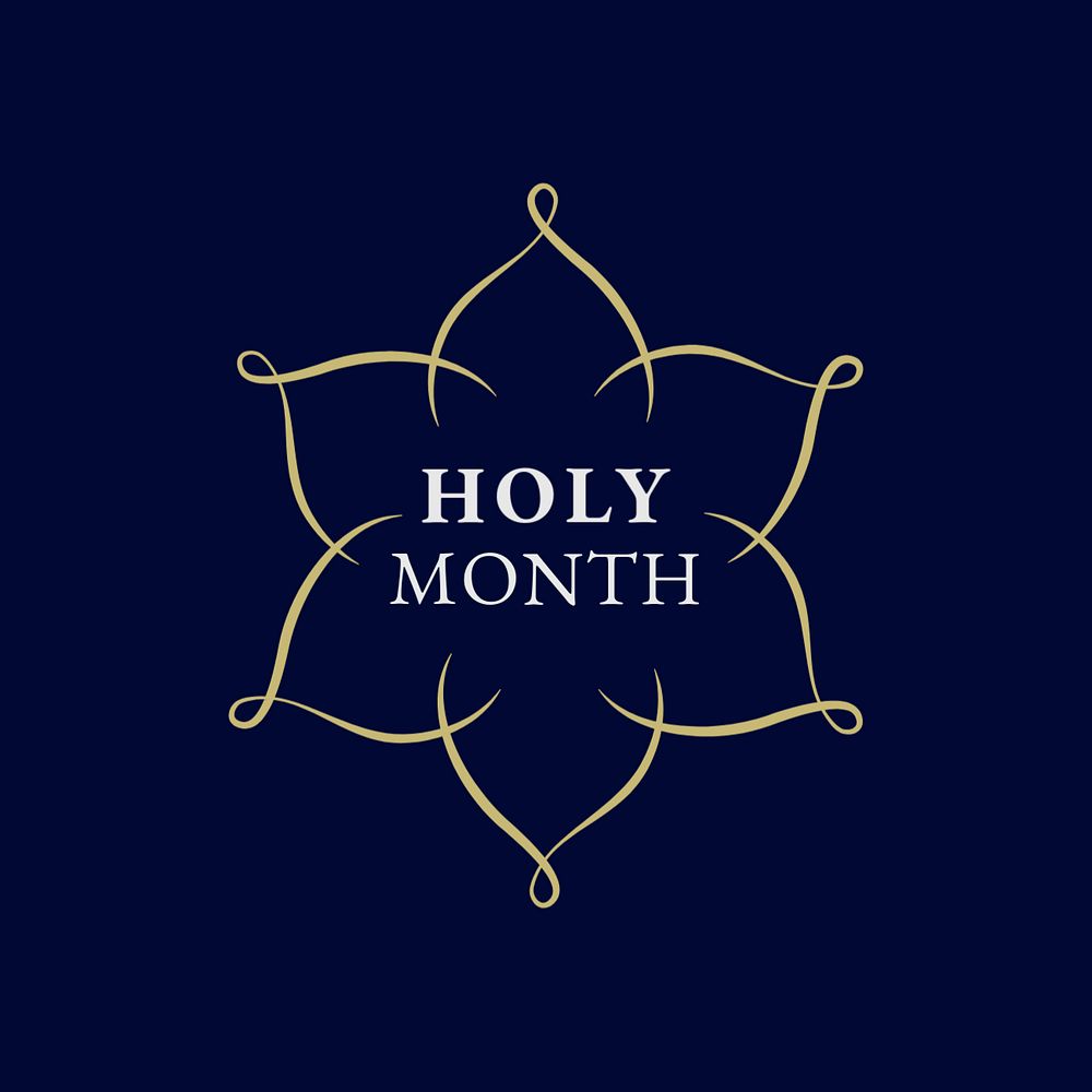 Holy month logo template, editable Islamic design