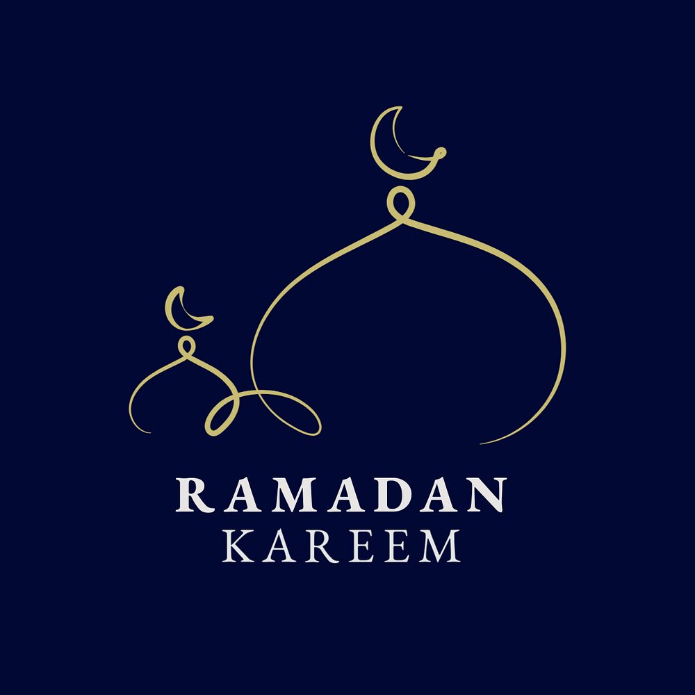 Ramadan kareem logo template, editable Islamic design