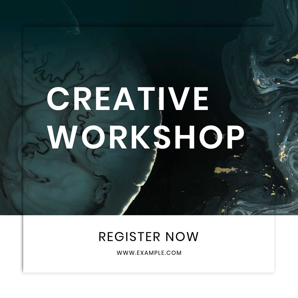 Creative workshop Instagram post template, editable design