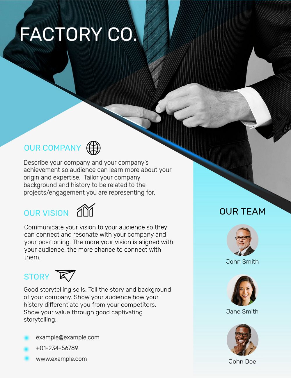 Professional modern business flyer template, editable design