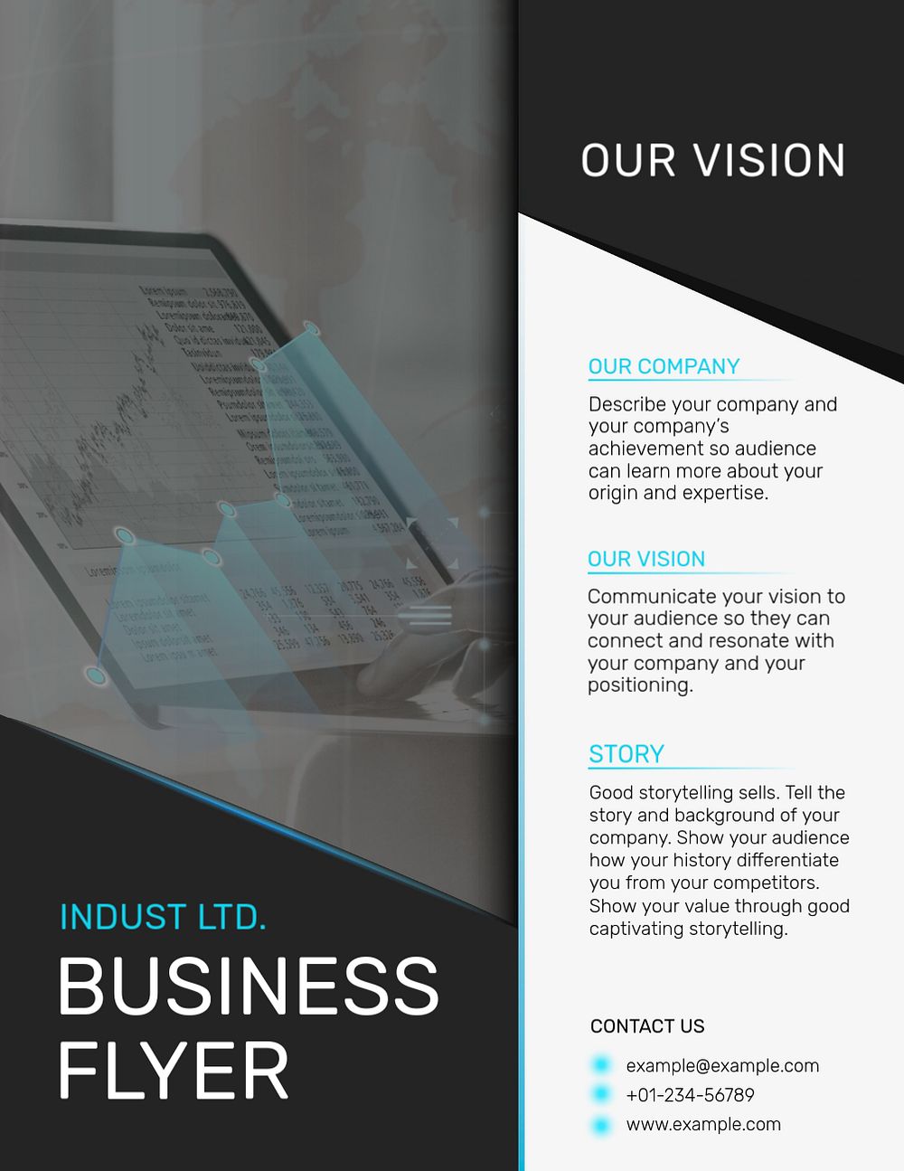 Professional modern business flyer template, editable design