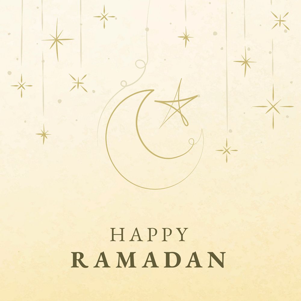 Happy Ramadan Facebook post template, editable Islamic design for social media