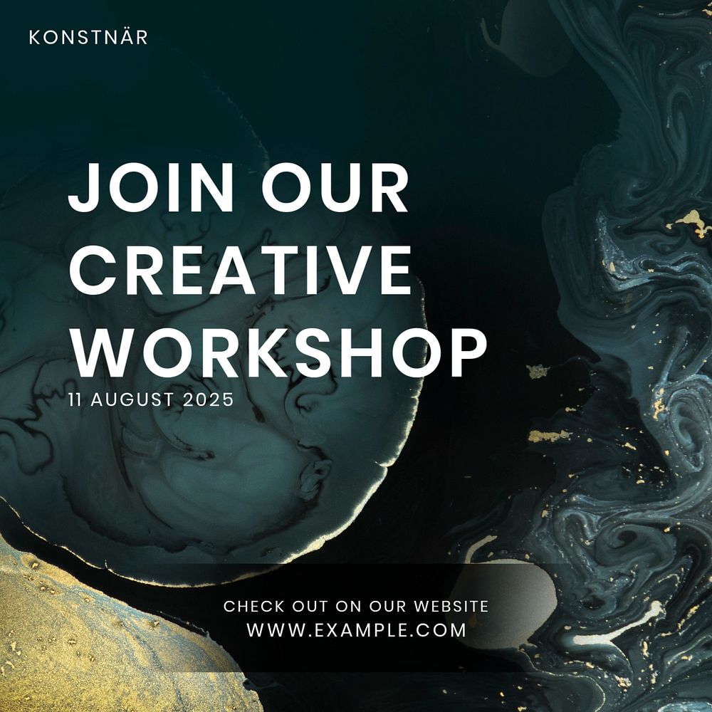 Creative workshop Instagram post template, editable design